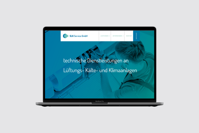 SLK Service GmbH Webdesigndarstellung auf Laptop